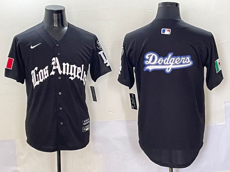 Men Los Angeles Dodgers Blank Black Five generations Joint Name 2025 Nike MLB Jersey style 15
